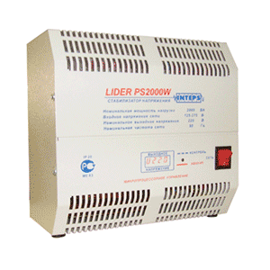 Однофазный стабилизатор напряжения Lider PS2000W-30 Мощность 2 кВА Uвх: 150-265 В Uвых:220В +/-4,5%